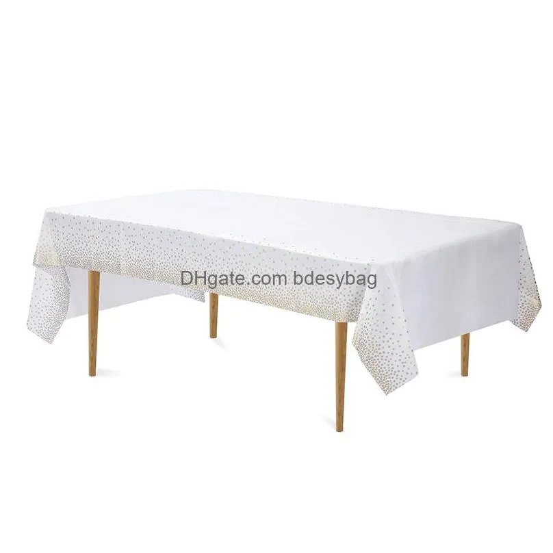 disposable rectangle table covers 54 x 108 inches peva waterproof table cloth for baby shower wedding party picnic bbq birthday supply