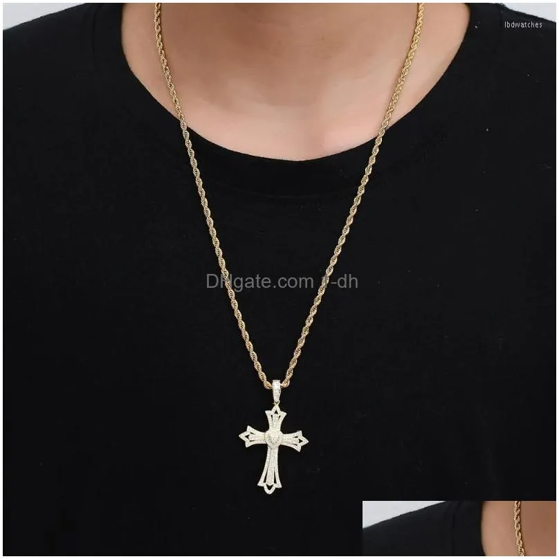 pendant necklaces religious love stainless steel crucifix cross necklace heavy byzantine chain jesus christ holy jewelry gifts
