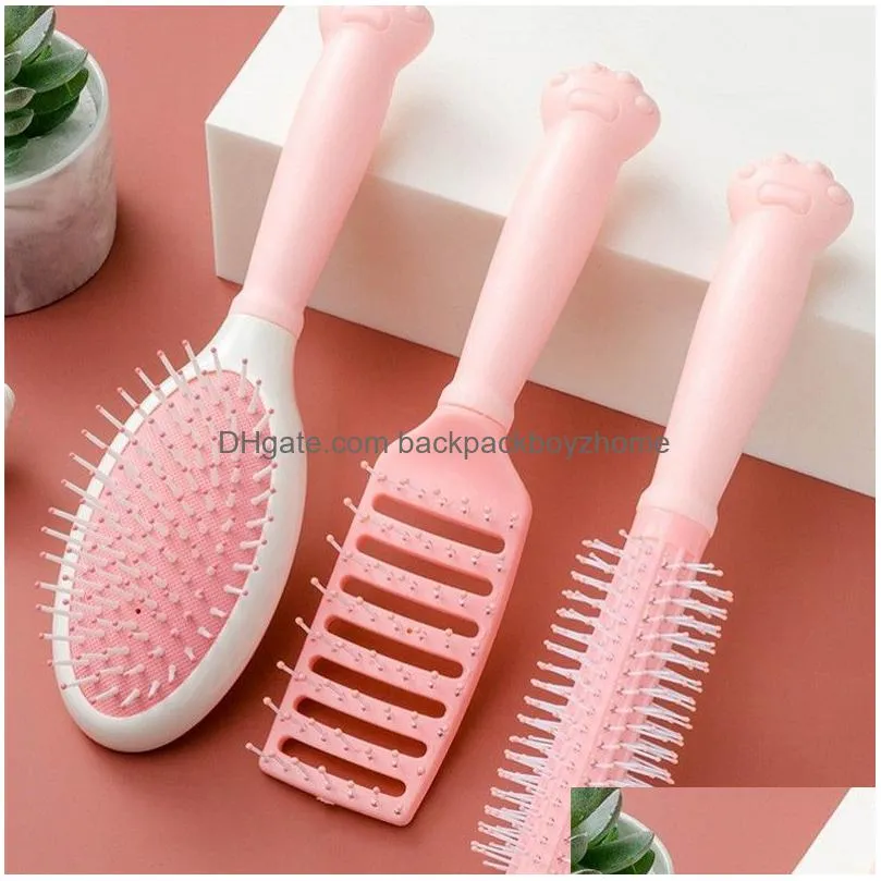 airbag massage combs 3 pcs/set nylon pins massages paddle brush cushion hair comb for straight curly wavy dry wet hair