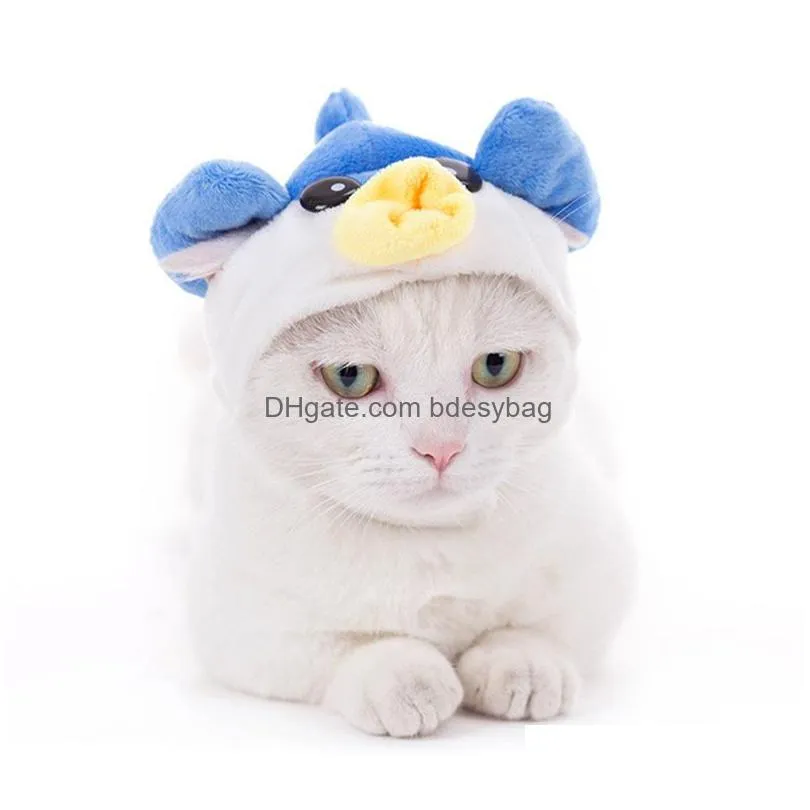 cute funny dog apparel caps rabbit duck bee frog shaped puppy kitten party headwear costume accessory
