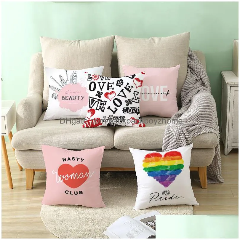 make up letter print pillowcase couple lover love you print pillow cover 45x45cm valentines day pillowcase