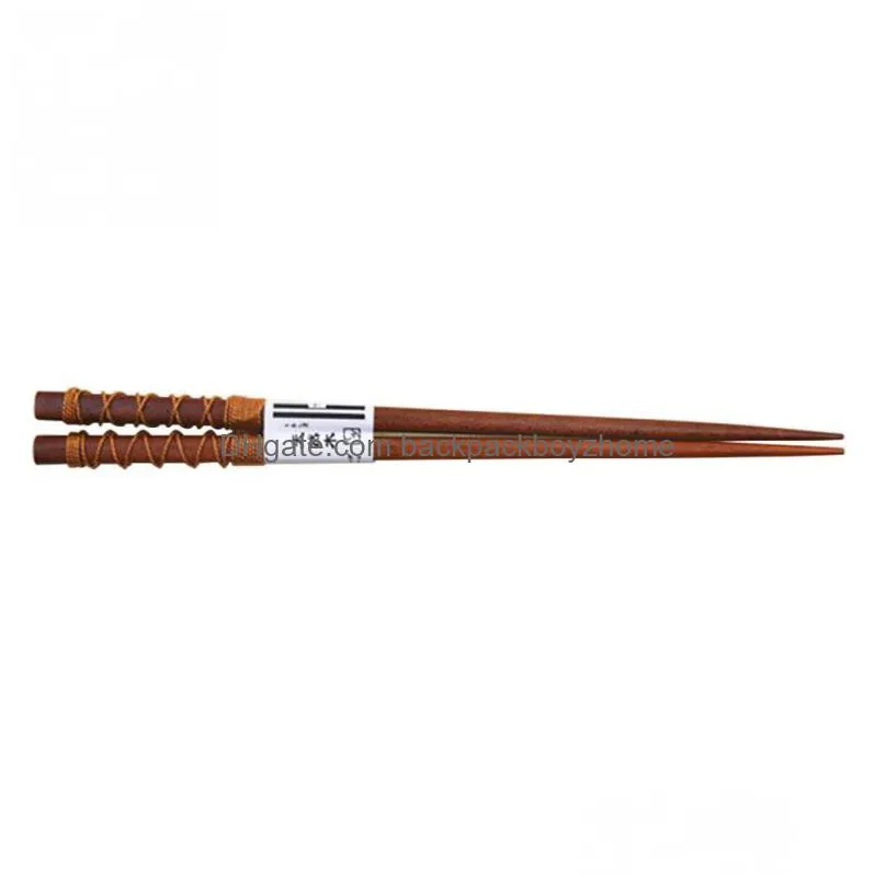 antislip wooden chopsticks japanesestyle natural handmade round chinese tableware 6 styles string wrap chopsticks