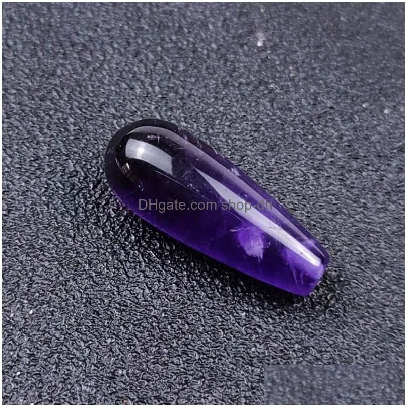 pendant necklaces wholesale 10 pcs natural amethysts stone tear drop for gift fashion jewelrypendant