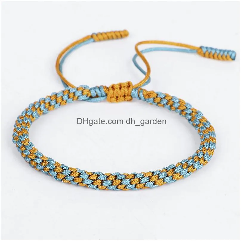 handmade knots rope bracelet multi color bohemian tibetan woven rope bracelet lucky rope braided bracelets for women men jewelry