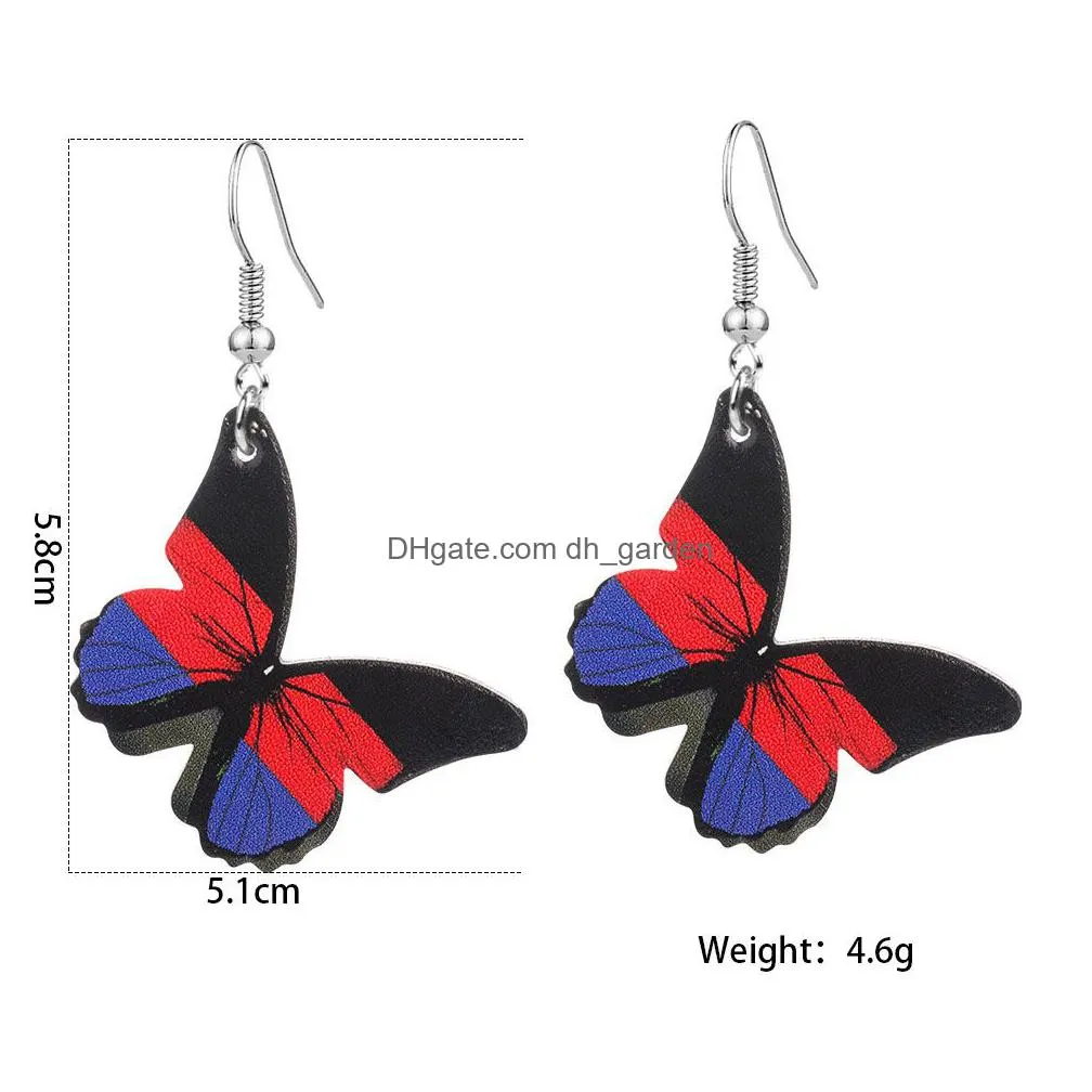 retro leather butterfly earrings charm fashion colorful water drop long statement wings earring for women party jewelry gift