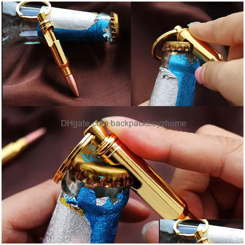 bullet key chain bottle opener portable bullet shape bottle opener aluminum soda bottle opener with key ring wedding favors