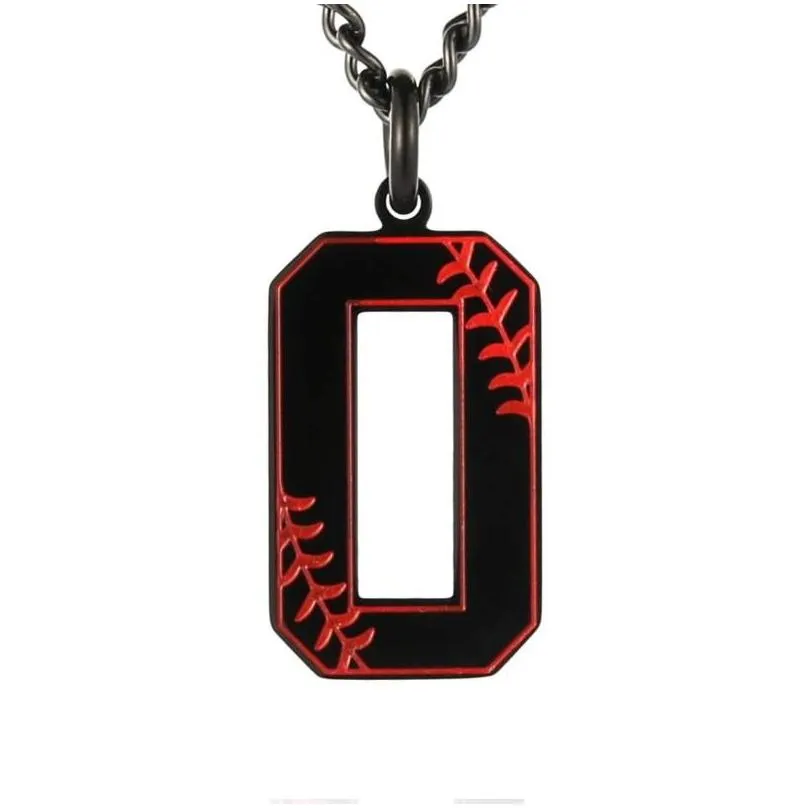 pendant necklaces stainless steel black silver baseball number 09 necklace for men inspiration fashion charm jewelry gift