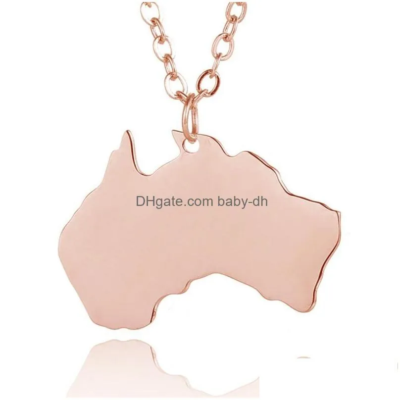 pendant necklaces elfin 2023 trendy stainless steel australia map necklace high quality women jewellery giftpendant