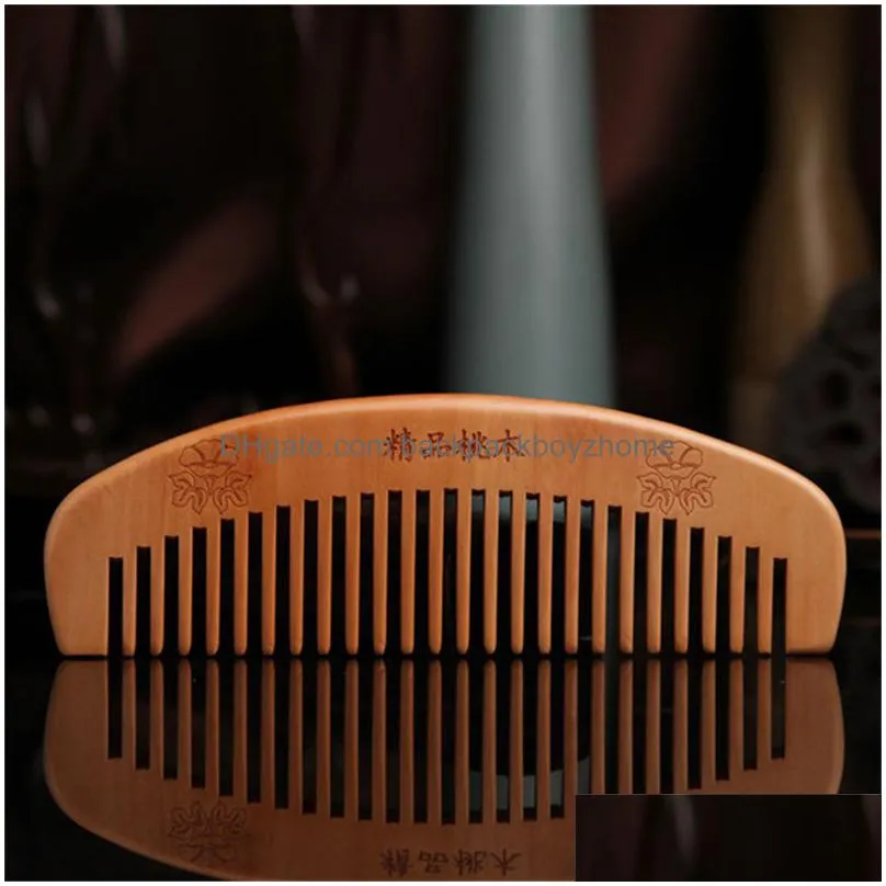 handmade natural wood hair combs wide/fine tooth antistatic hair detangler wooden comb home decor