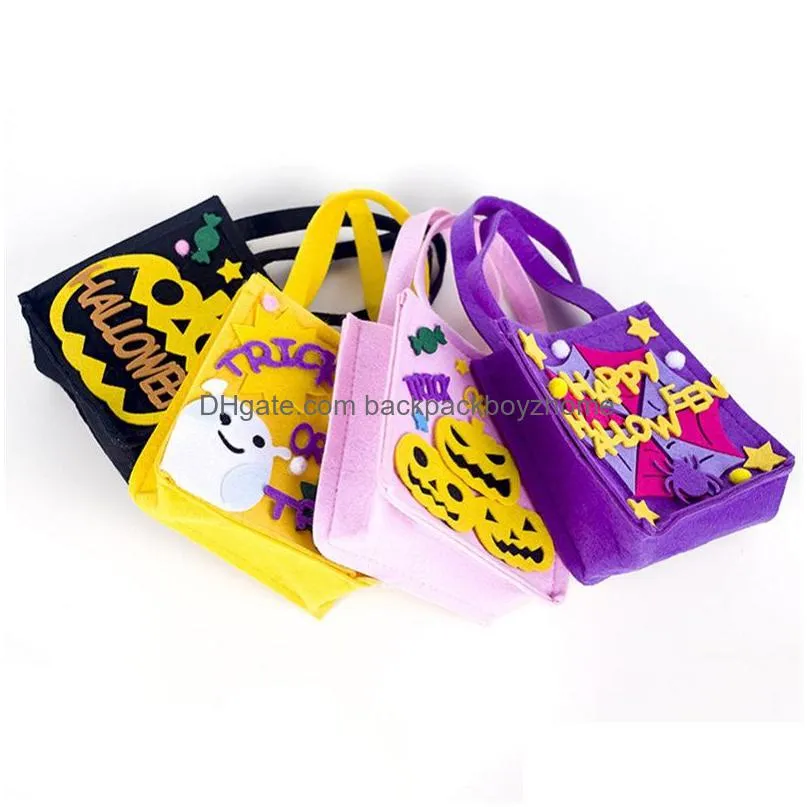 halloween candy bag nonwoven fabric portable handbags happy halloween basket treat or trick candy gift bags
