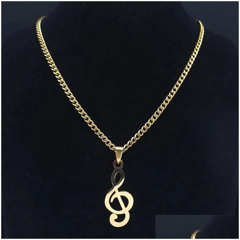 pendant necklaces fashion stainless steel music note pendants for men/women chain jewery collares para mujer n1143s06pendant