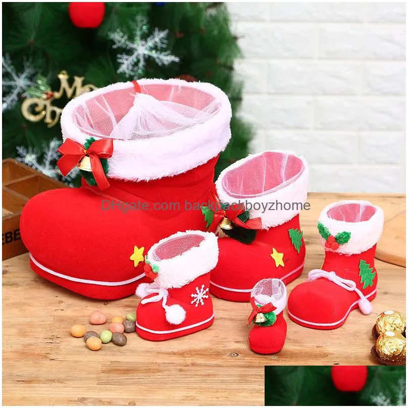 christmas candy boots child gift red boots shaped candy box holiday party supplies decorative pendant xmas tree decorations