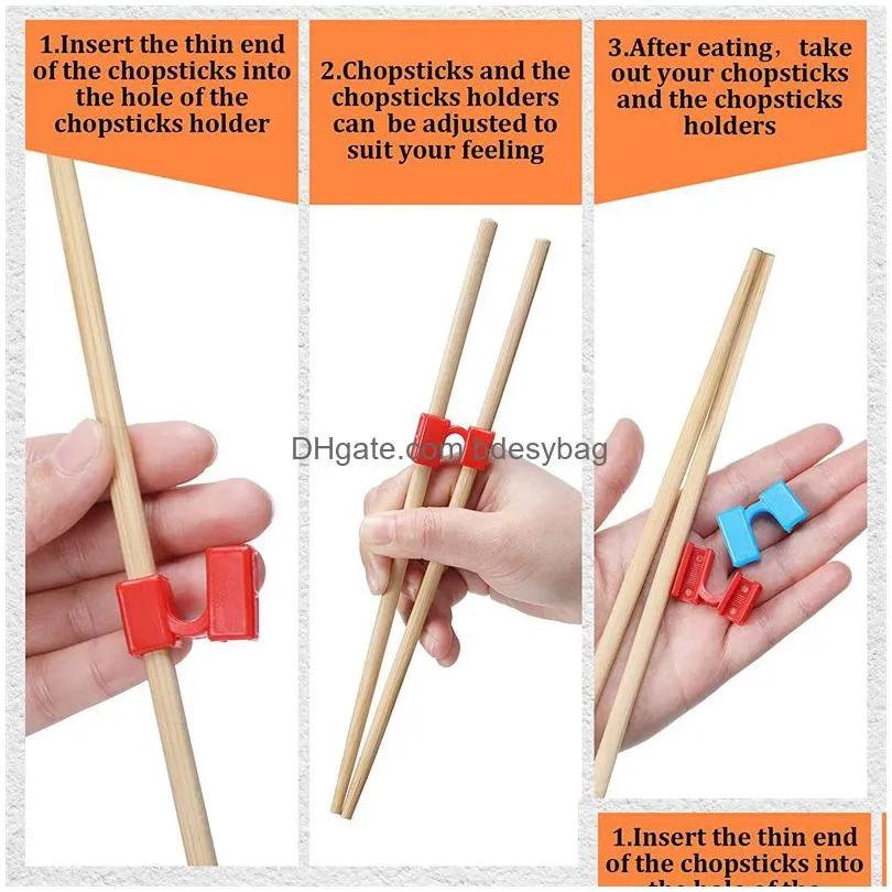 reusable chopstick helpers plastic training chopsticks hinges connector for adults kids beginner trainers