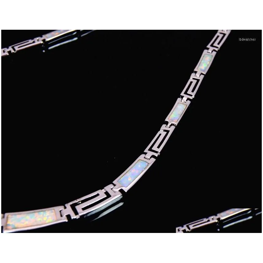 pendant necklaces wholesale retail fashion jewelry white blue fire opal stone for women brc17082704