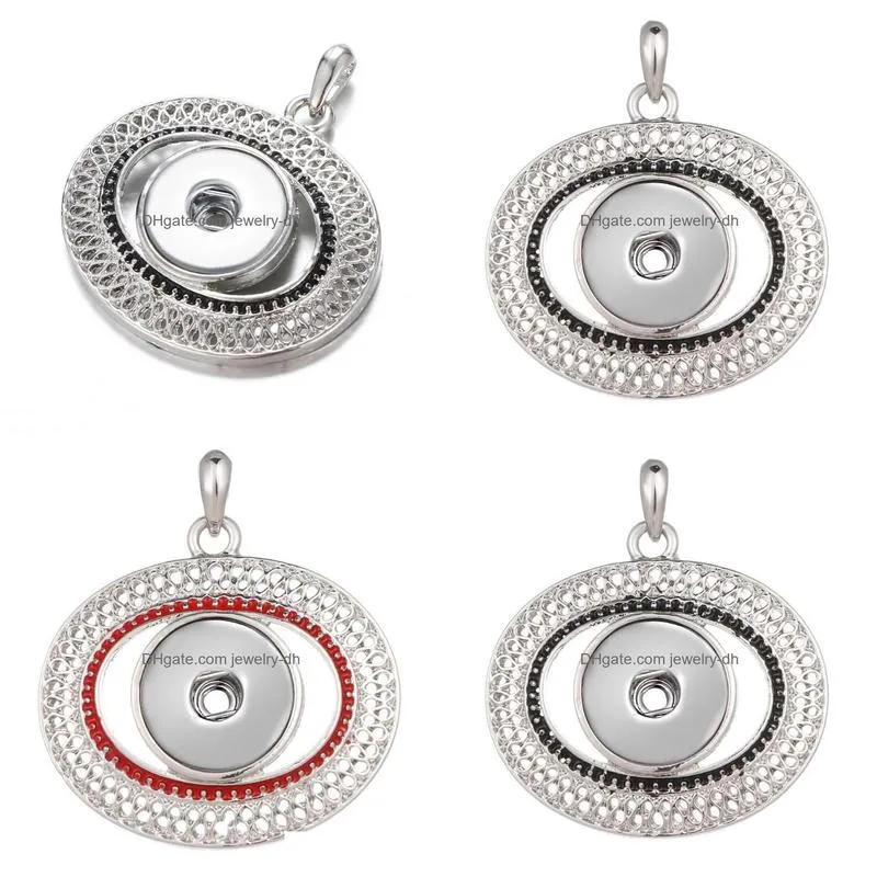 pendant necklaces fashion beauty crystal round snap necklace 60cm fit 18mm buttons jewelrypendant