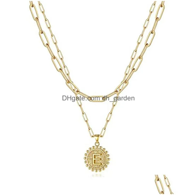 Double initial coin necklace online