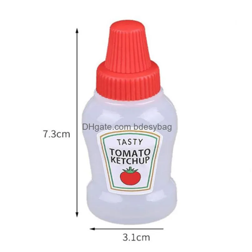 portable mini ketchup bottle 2pcs/set small pot salad tools soy sauce spray bottle for outdoor lunch supplies