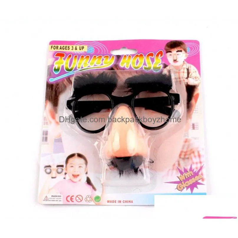 halloween big nose funny glasses big nose hair eyebrow props halloween mustache cosply props party trick props