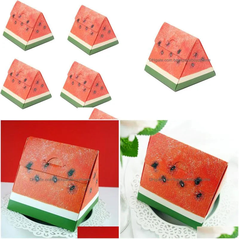 party favors summer wedding watermelon shaped paper candy case biscuits candy storage cases