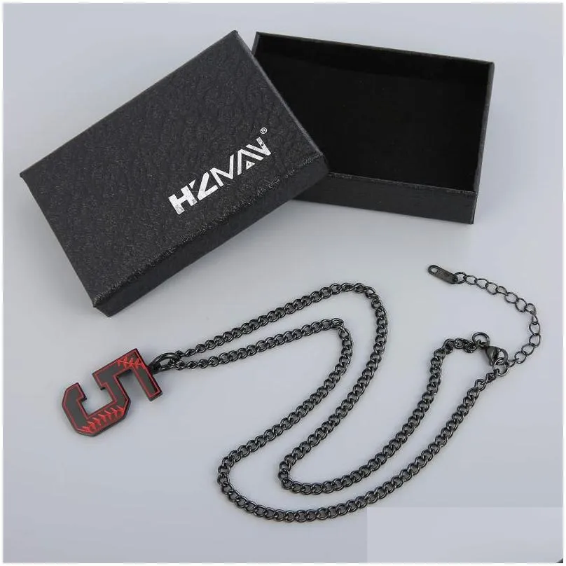 pendant necklaces stainless steel black silver baseball number 09 necklace for men inspiration fashion charm jewelry gift