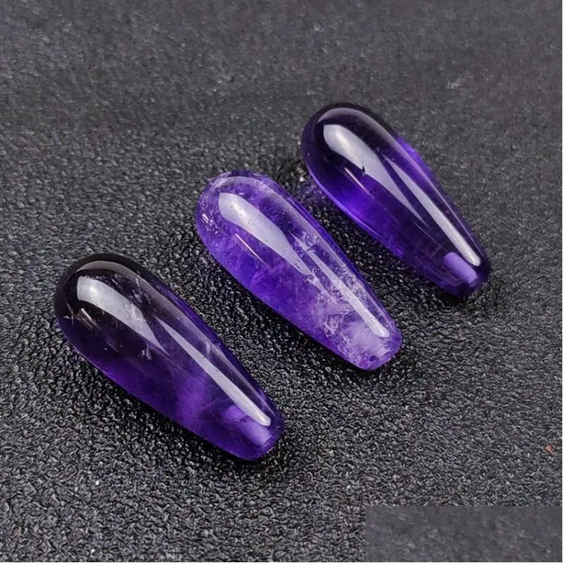 pendant necklaces wholesale 10 pcs natural amethysts stone tear drop for gift fashion jewelrypendant