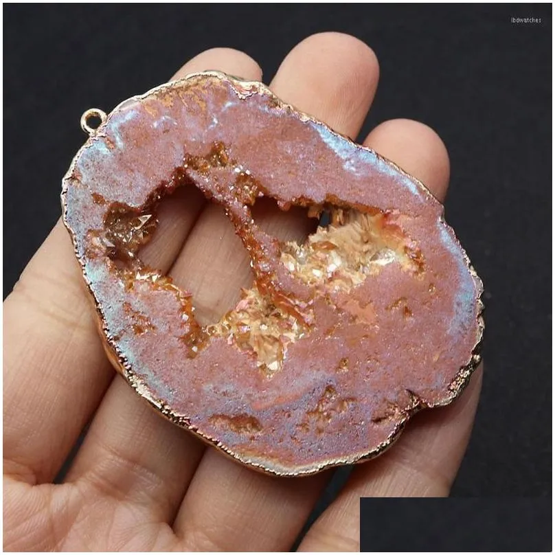 pendant necklaces 1pcs irregular natural crystal agate healing rose quartz fashion for diy jewelry women necklace earrings bracelet