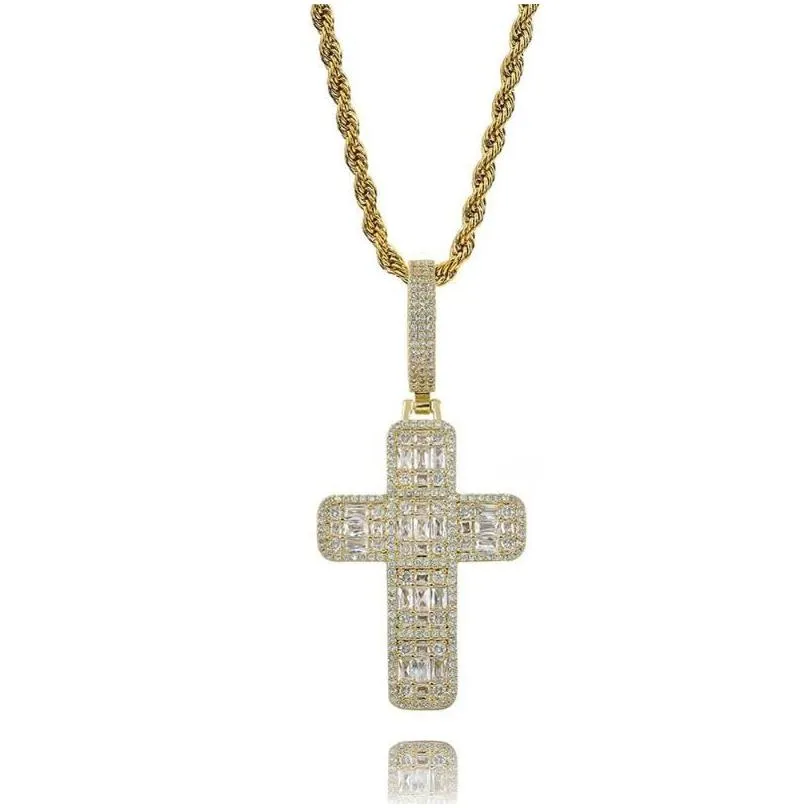 pendant necklaces jinao fashion cross necklace cubic zircon iced out chain hip hop jewelry for man women gifts