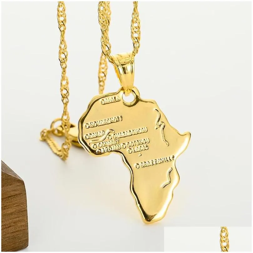 pendant necklaces africa congo algeria map necklace fashion allmatch for men and womenpendant