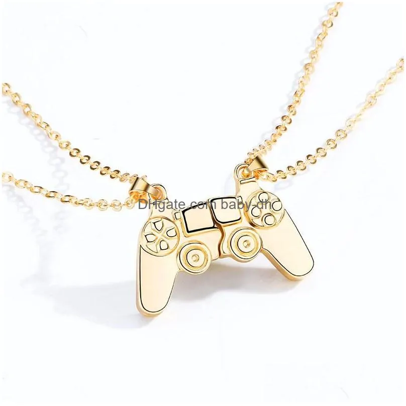 pendant necklaces cross border game console handle couple necklace magnet stone personalized mens and womens valentines day g