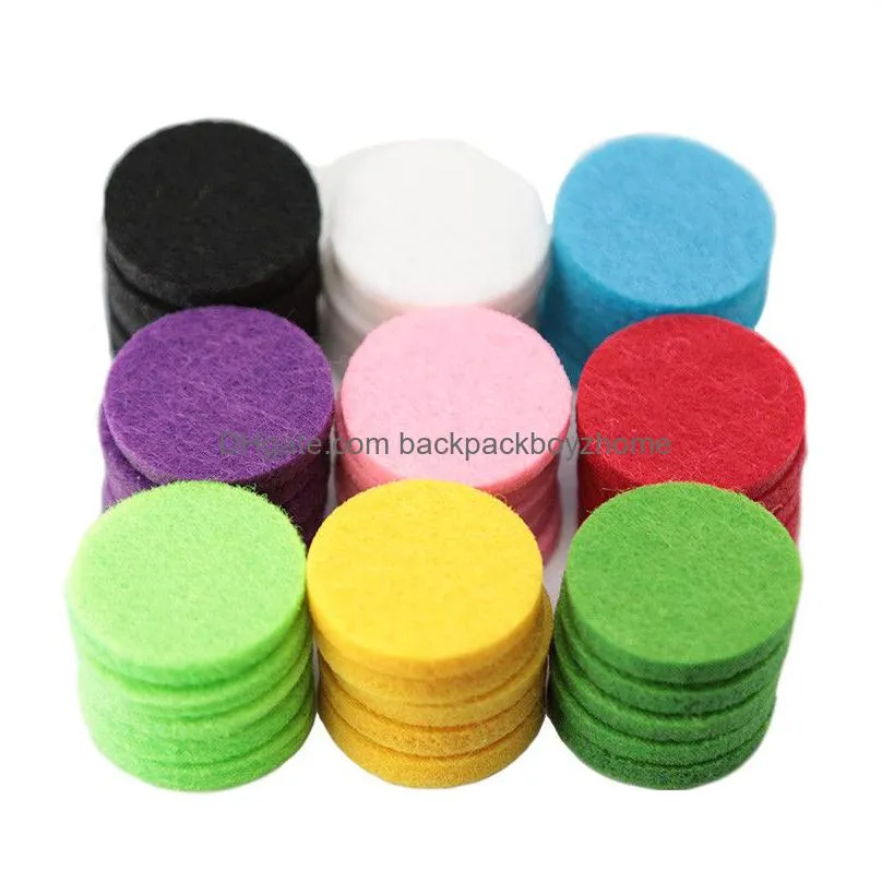 round essential oils pads 100pcs/lot dia. 22.5mm round aromatherapy felt pads fit for 30mm essential oil diffuser locket