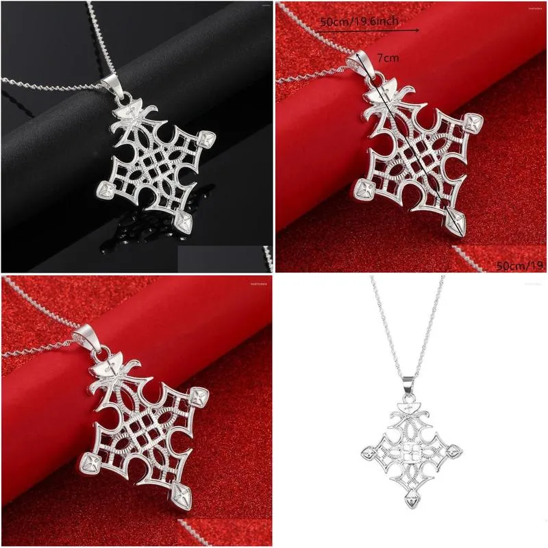 pendant necklaces ethiopian ethnic style silver color cross necklace eritrea habesha jewelry