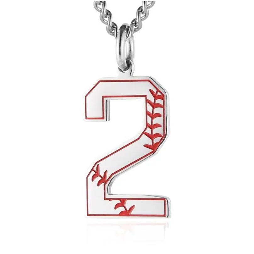 pendant necklaces stainless steel black silver baseball number 09 necklace for men inspiration fashion charm jewelry gift