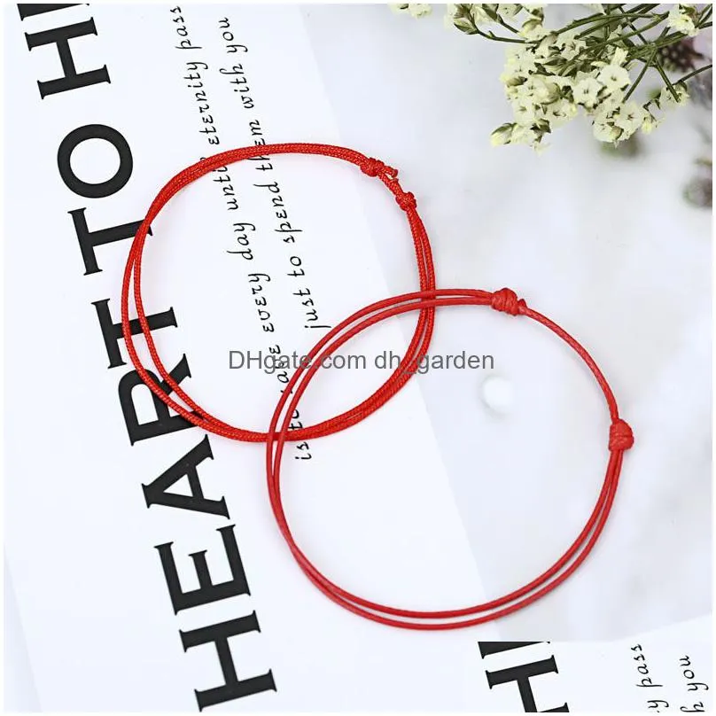 simple thin lucky red string bracelet wax rope friendship bracelets bangles pulseras