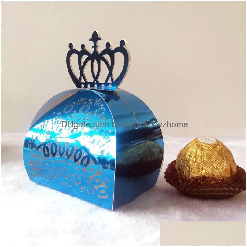 hollow out wedding candy box crown laser cut hollow chocolate candy boxes baby shower wedding favors boxes