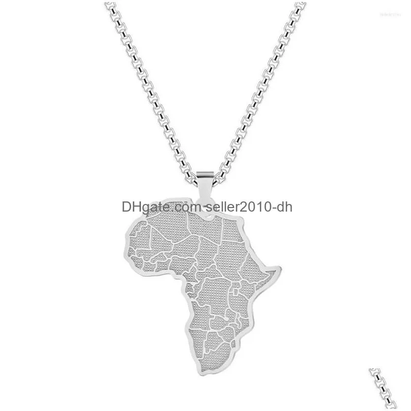 pendant necklaces qiamni stainless steel africa map country necklace choker collar chain fashion jewelry friends party gifts for women