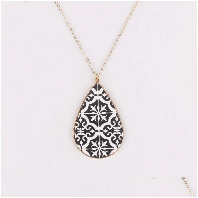 pendant necklaces charms jewelry morocco waterdrop necklace for women pattern femme