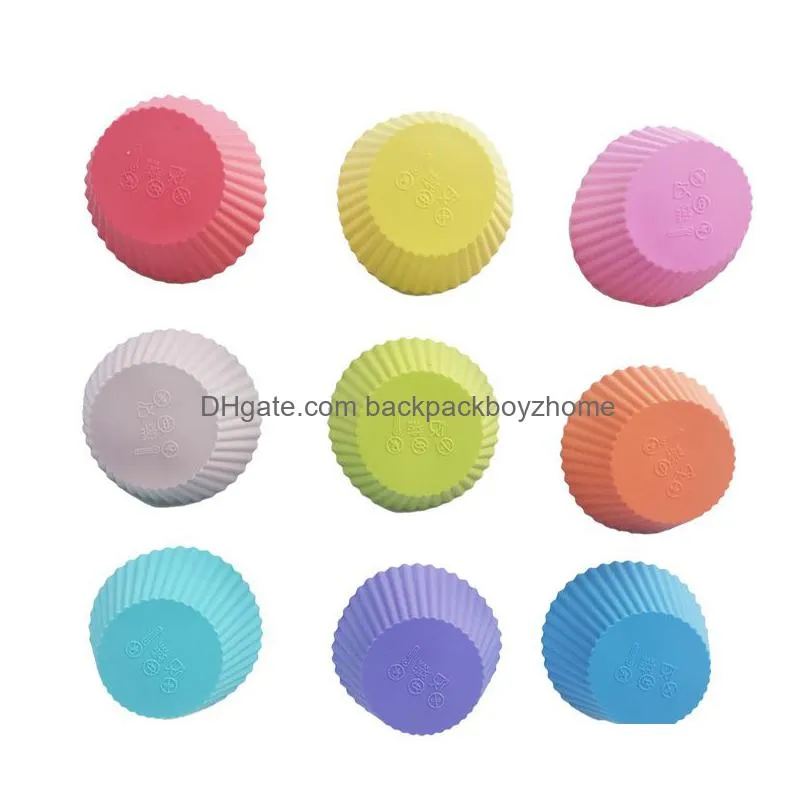 7cm diameter round shaped cupcake baking molds silicone non stick cup diy home bakery muffin moulds