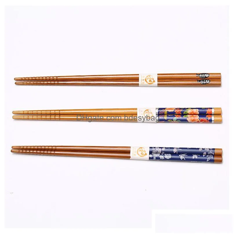 5 pairs natural bamboo chopsticks japanese style reusable chop sticks family pointy personality chopsticks