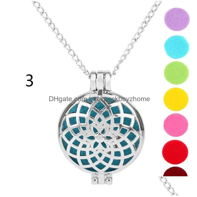aroma diffuser necklace open lockets pendant perfume essential oil locket necklace 70cm chain with felt pads