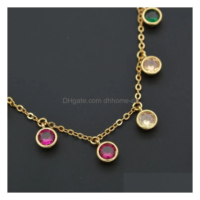 sterling silver colorful natural zircon necklace gold sweater chain personality temperament suitable for women banquet wwear chains