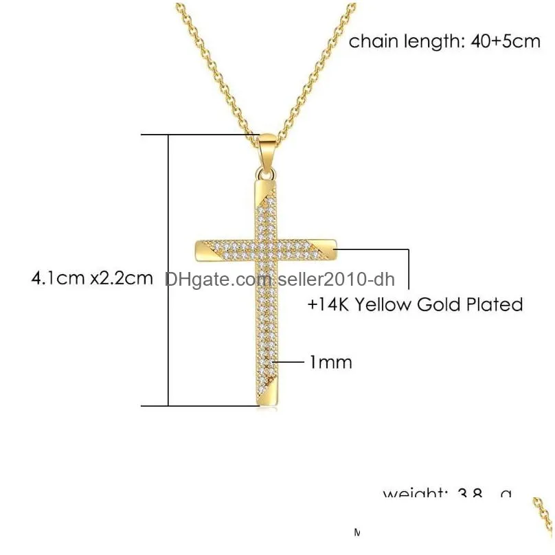 pendant necklaces goth pendants necklace for women classic cross choker chain zircon light gold color womens wholesale jewelry