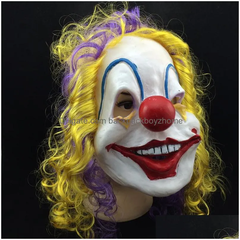 halloween scary party mask latex clown face mask clown wry face scary masks halloween full face horror scary masquerade masks