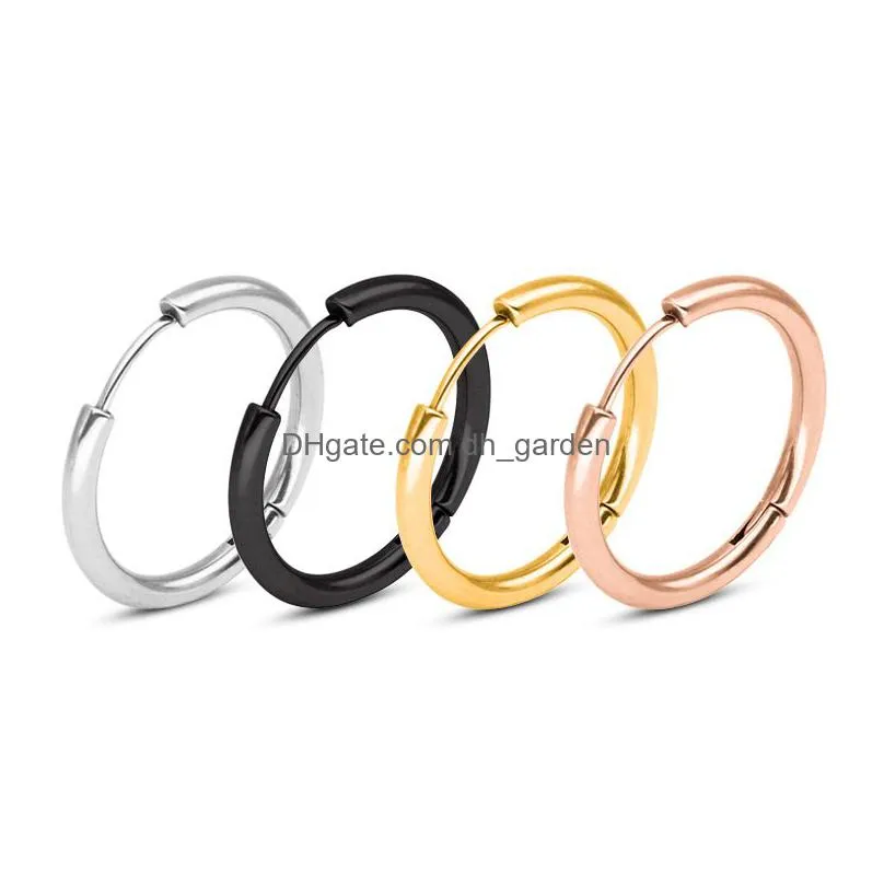 fashion punk u stainless steel hoop earrings prevent allergy geometric gold oval hoop earrings for men women