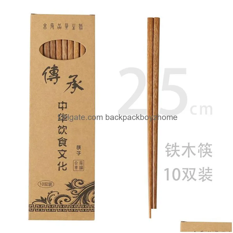 10 pairs wood chopsticks 25cm reusable chinese japanese ecofriendly sushi rice chopstick