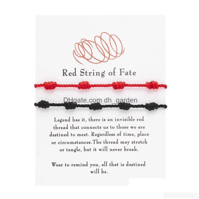 heart charm rope bracelet red string of fate bracelets his and her matching couple gifts jewelry