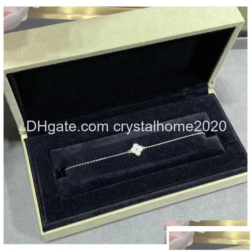pendant necklaces luxury va esigner 18k gold cross chain mini clover 4 leaf flower choker shining diamond crystal necklace wedding d