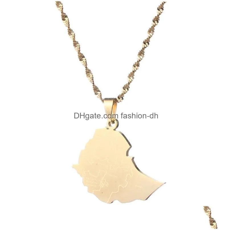 pendant necklaces ethiopia map for women men ethiopian jewelry