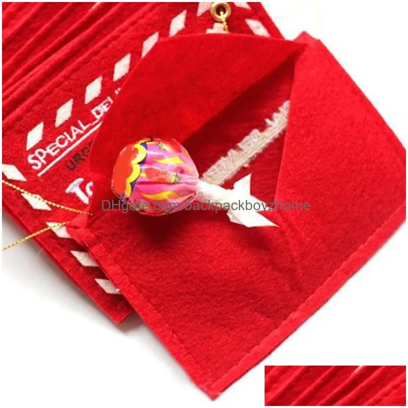 christmas envelope pendant nonwoven xmas postcard holders to santa claus envelopes christmas tree gift card decorations