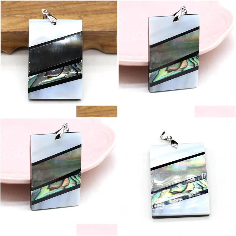 pendant necklaces fine natural sea shell pendants rectangle shape mother of pearl for jewelry making women necklace earring gifts