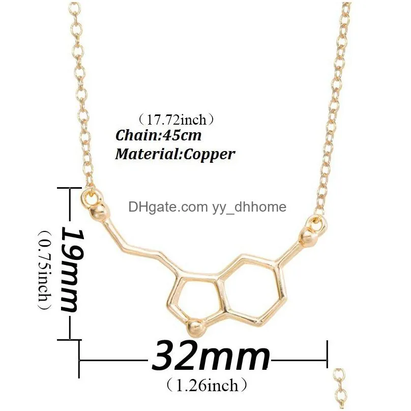 unique design chemical molecule chain pendant necklace for women science teacher professor chemistry grad science lovers jewelry